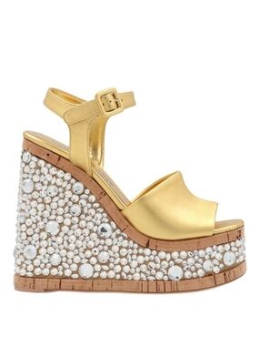 NWT HAUS OF HONEY 'croco Crystal' Wedges Size IT 39 / US 9
